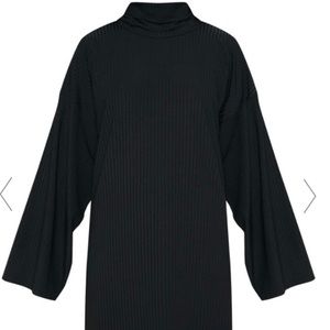 Black turtleneck sweater dress